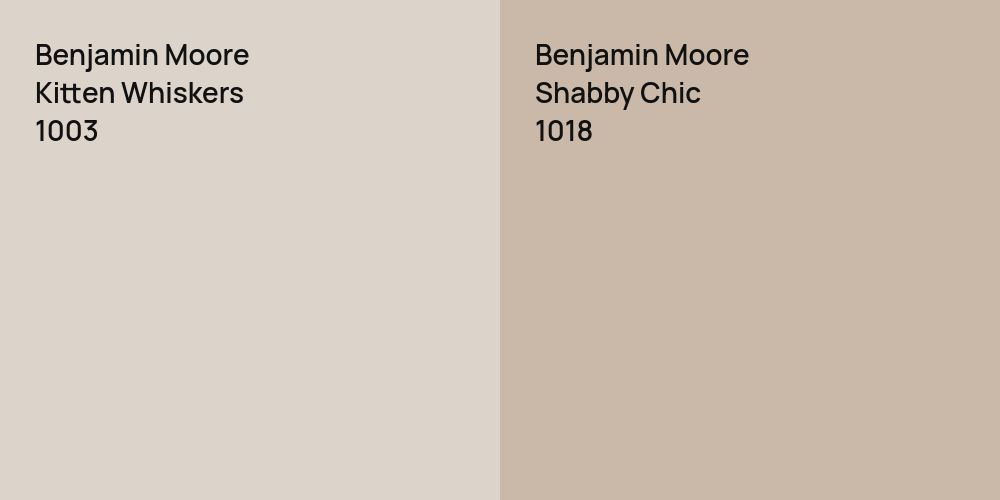 Benjamin Moore Kitten Whiskers vs. Benjamin Moore Shabby Chic