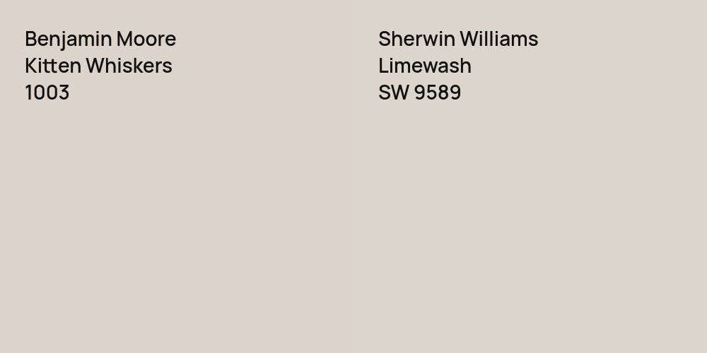 Benjamin Moore Kitten Whiskers vs. Sherwin Williams Limewash