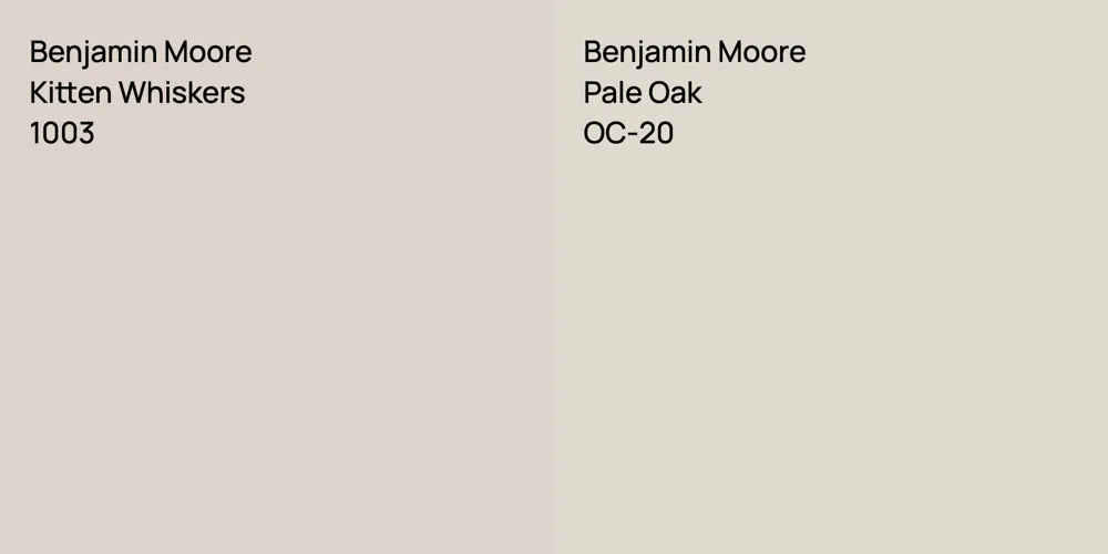 Benjamin Moore Kitten Whiskers vs. Benjamin Moore Pale Oak