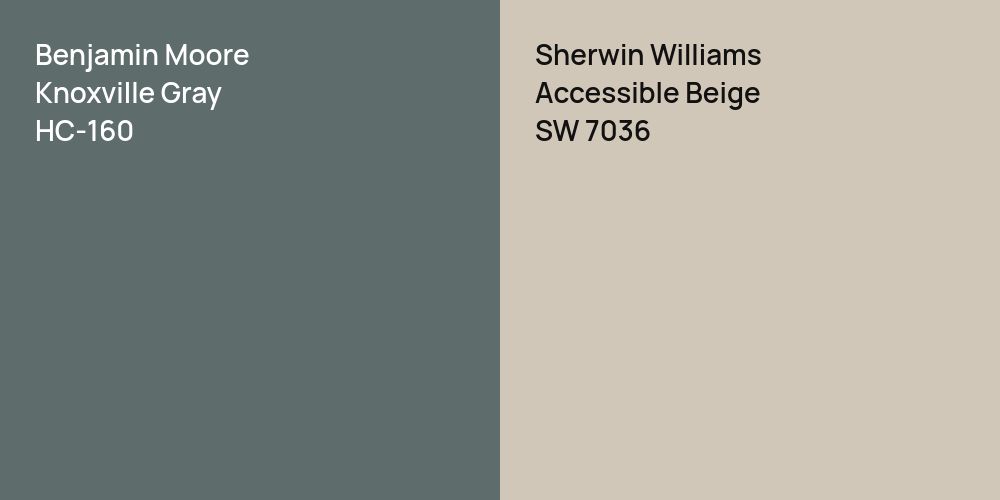 Benjamin Moore Knoxville Gray vs. Sherwin Williams Accessible Beige