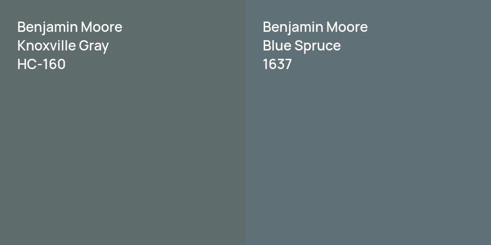 Benjamin Moore Knoxville Gray vs. Benjamin Moore Blue Spruce