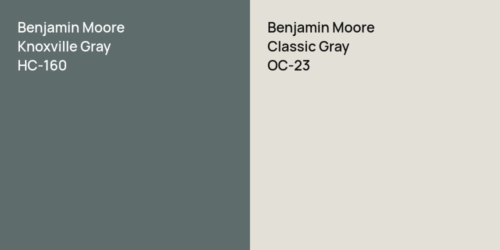 Benjamin Moore Knoxville Gray vs. Benjamin Moore Classic Gray