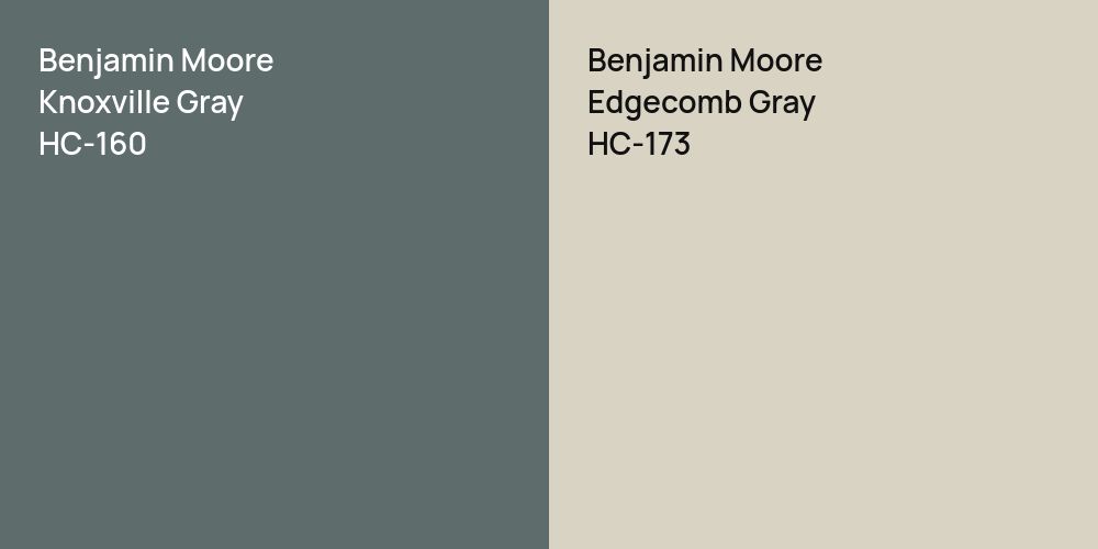 Benjamin Moore Knoxville Gray vs. Benjamin Moore Edgecomb Gray