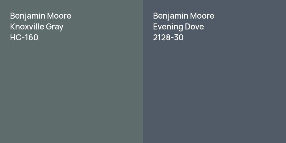 Benjamin Moore Knoxville Gray vs. Benjamin Moore Evening Dove