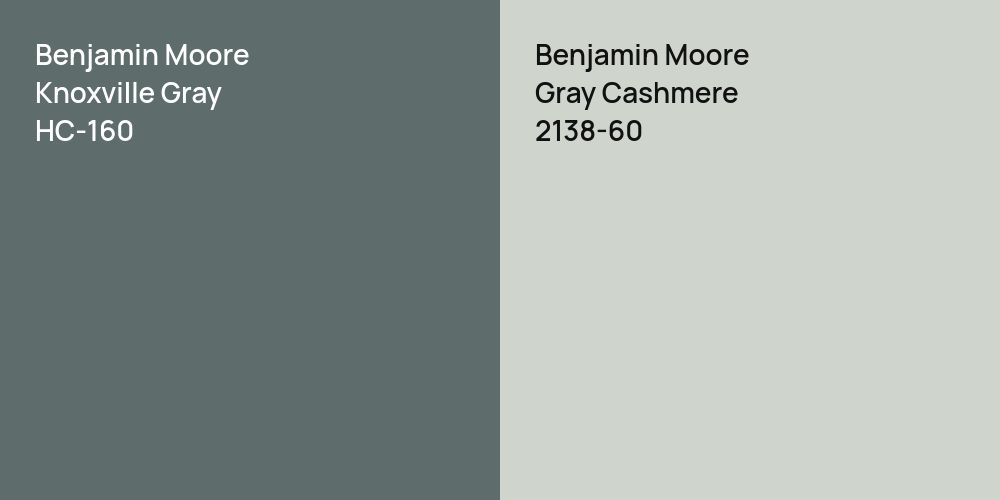 Benjamin Moore Knoxville Gray vs. Benjamin Moore Gray Cashmere