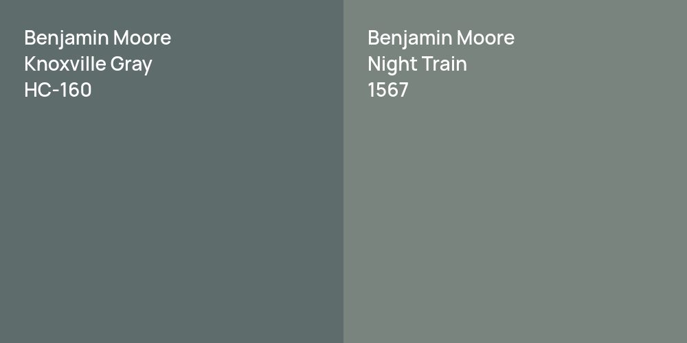 Benjamin Moore Knoxville Gray vs. Benjamin Moore Night Train