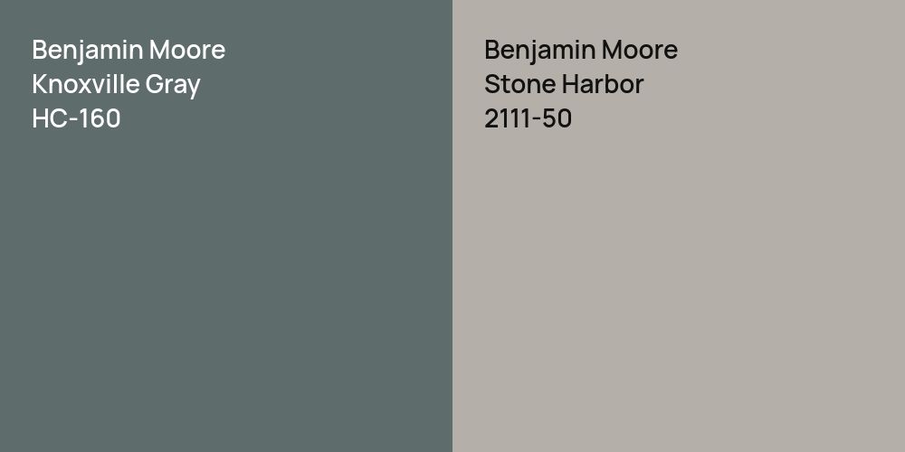 Benjamin Moore Knoxville Gray vs. Benjamin Moore Stone Harbor