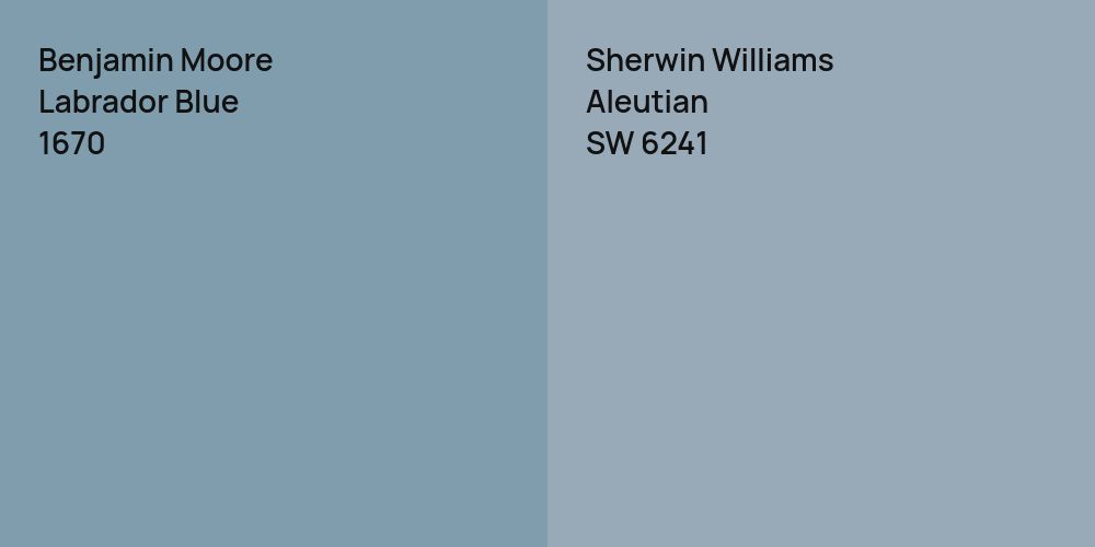 Benjamin Moore Labrador Blue vs. Sherwin Williams Aleutian