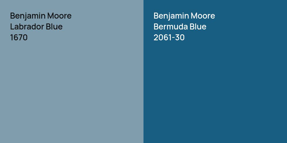 Benjamin Moore Labrador Blue vs. Benjamin Moore Bermuda Blue