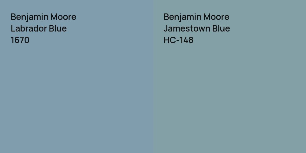 Benjamin Moore Labrador Blue vs. Benjamin Moore Jamestown Blue