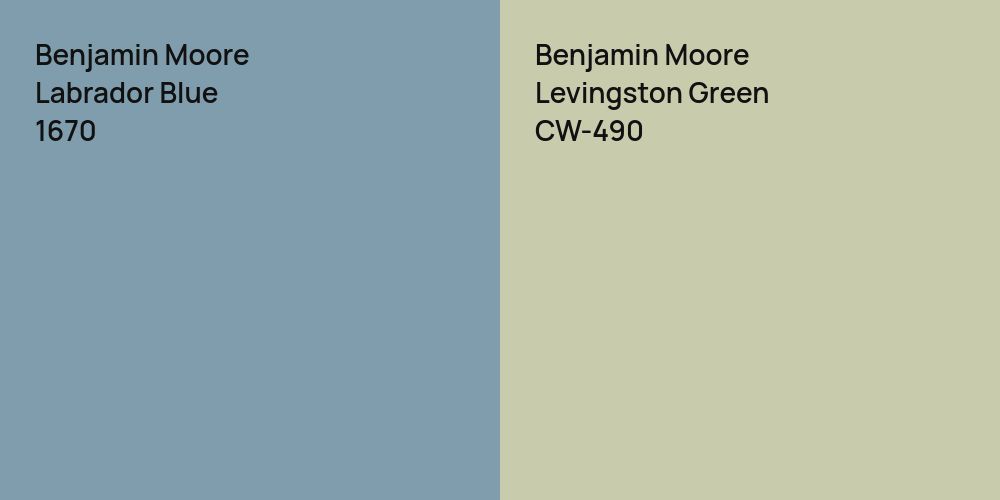 Benjamin Moore Labrador Blue vs. Benjamin Moore Levingston Green