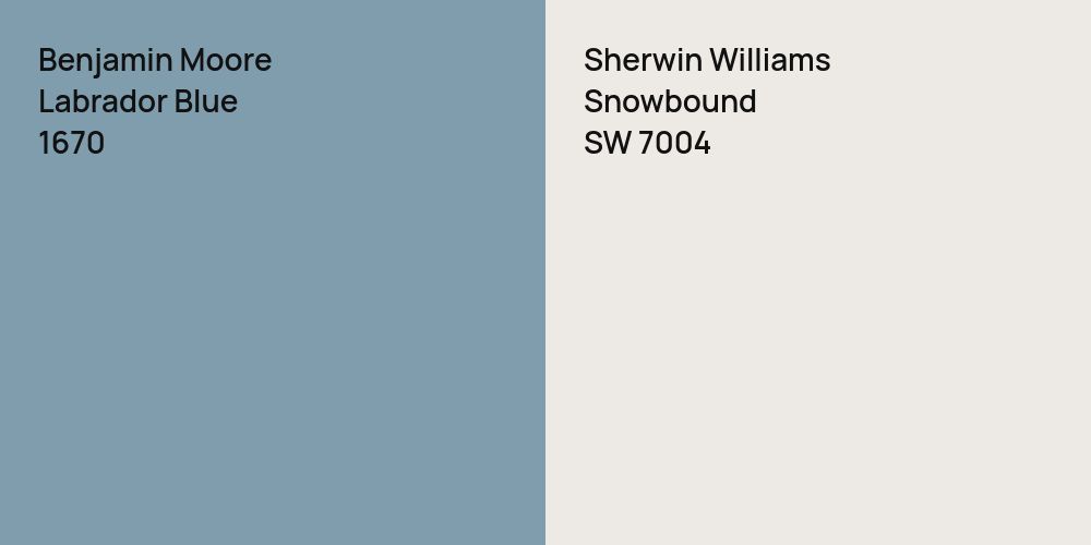 Benjamin Moore Labrador Blue vs. Sherwin Williams Snowbound