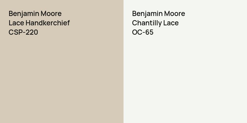 Benjamin Moore Lace Handkerchief vs. Benjamin Moore Chantilly Lace