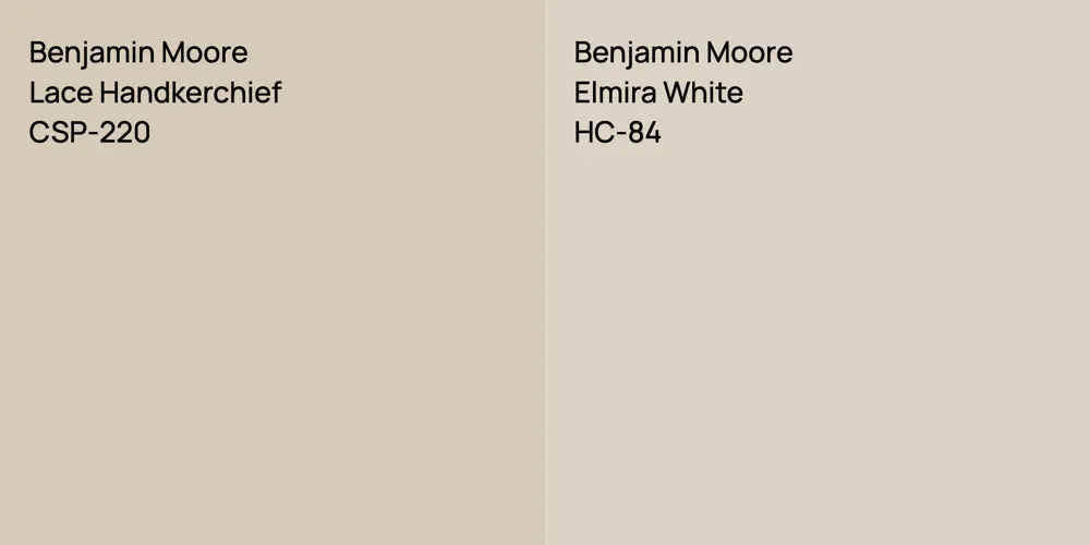 Benjamin Moore Lace Handkerchief vs. Benjamin Moore Elmira White