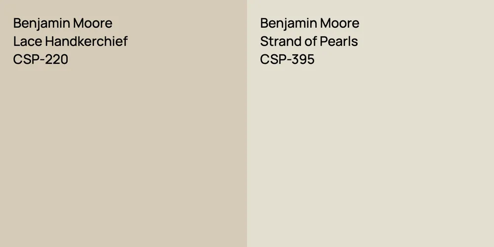 Benjamin Moore Lace Handkerchief vs. Benjamin Moore Strand of Pearls