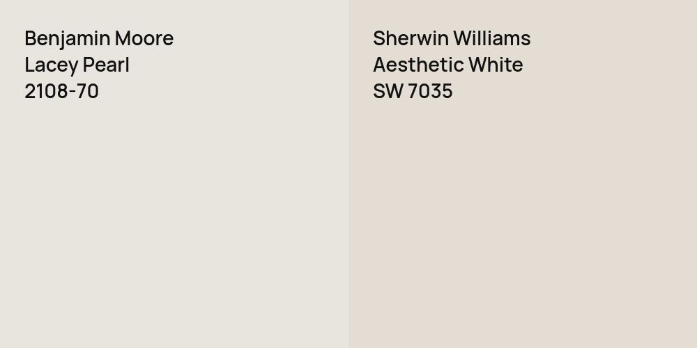 Benjamin Moore Lacey Pearl vs. Sherwin Williams Aesthetic White