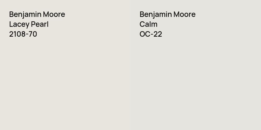 Benjamin Moore Lacey Pearl vs. Benjamin Moore Calm