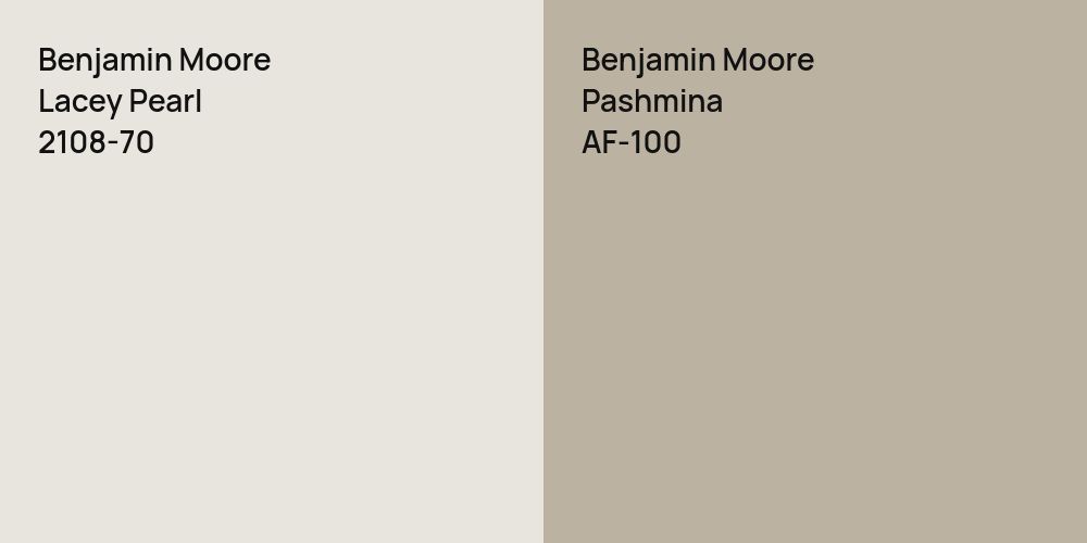 Benjamin Moore Lacey Pearl vs. Benjamin Moore Pashmina