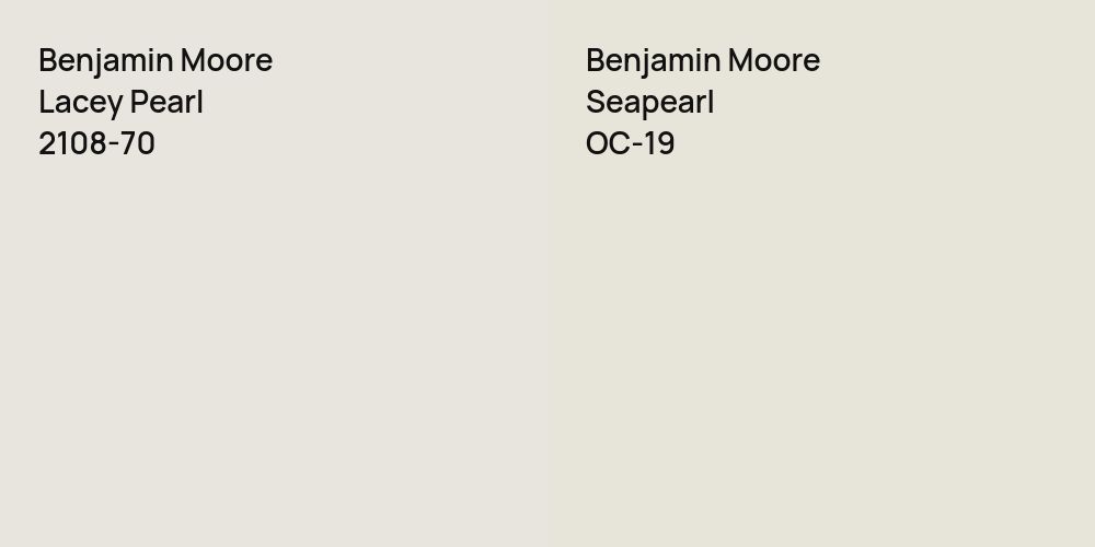 Benjamin Moore Lacey Pearl vs. Benjamin Moore Seapearl