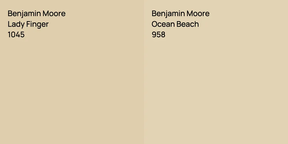 Benjamin Moore Lady Finger vs. Benjamin Moore Ocean Beach