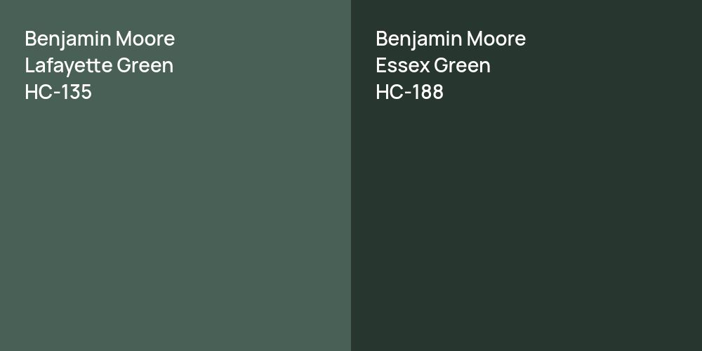 Benjamin Moore Lafayette Green vs. Benjamin Moore Essex Green