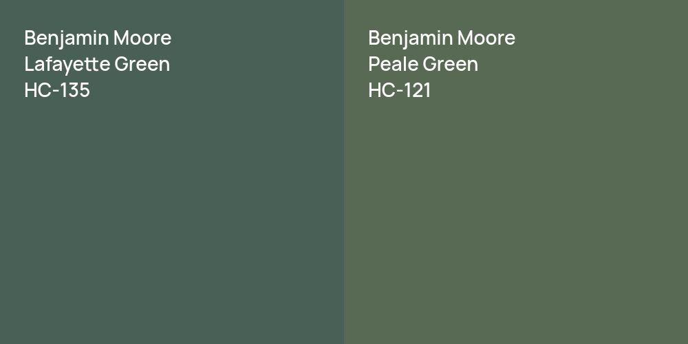 Benjamin Moore Lafayette Green vs. Benjamin Moore Peale Green