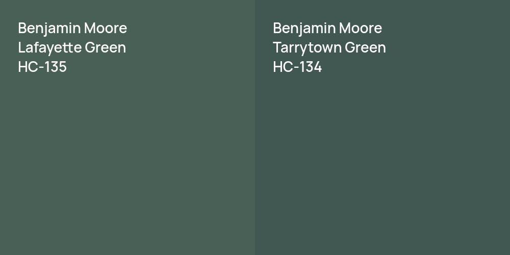 Benjamin Moore Lafayette Green vs. Benjamin Moore Tarrytown Green