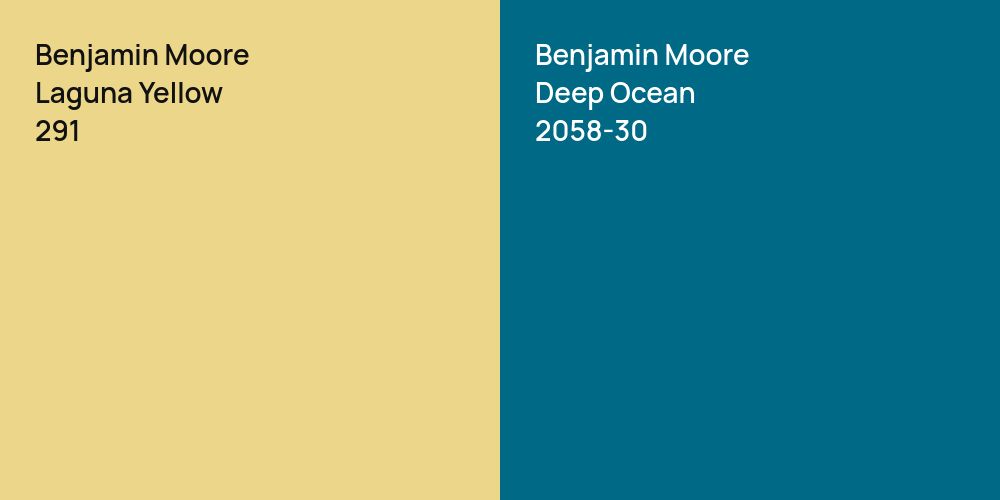 Benjamin Moore Laguna Yellow vs. Benjamin Moore Deep Ocean