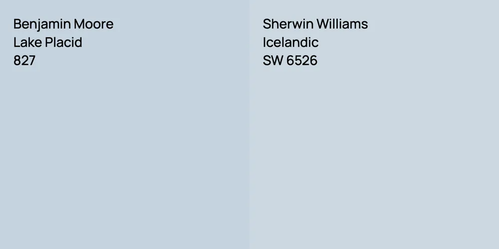 Benjamin Moore Lake Placid vs. Sherwin Williams Icelandic