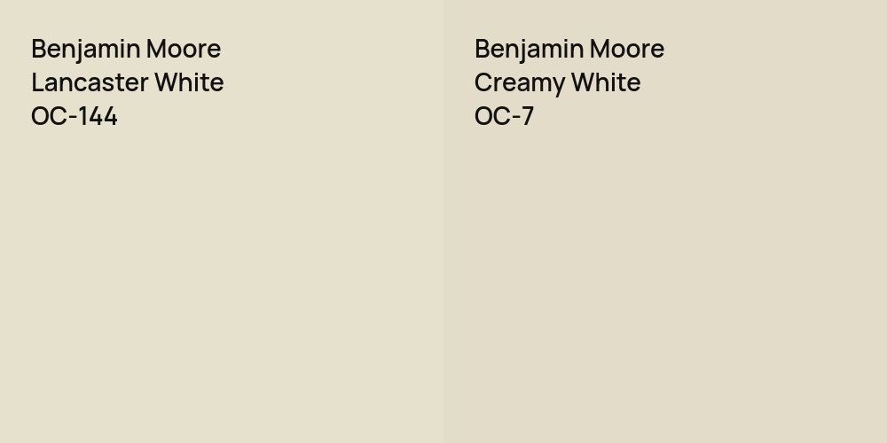 Benjamin Moore Lancaster White vs. Benjamin Moore Creamy White