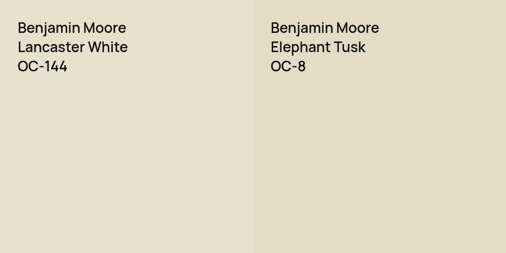 Benjamin Moore Lancaster White vs. Benjamin Moore Elephant Tusk