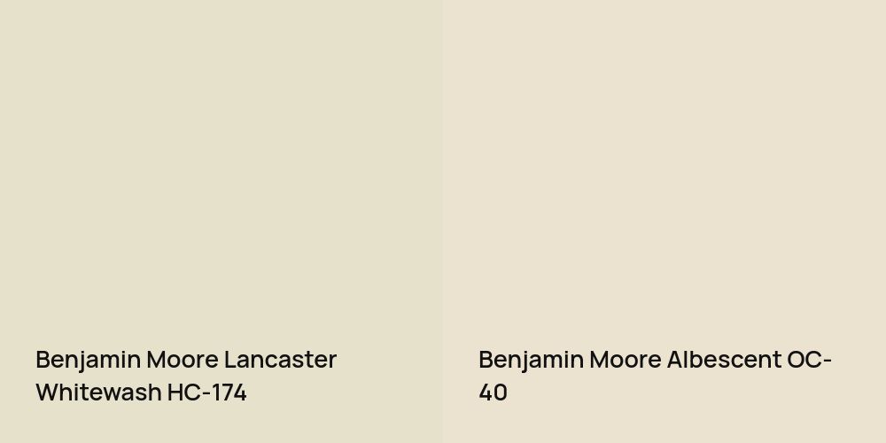 Benjamin Moore Lancaster Whitewash vs. Benjamin Moore Albescent