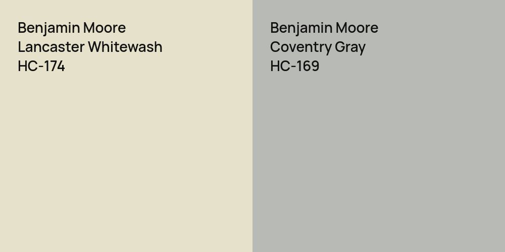 Benjamin Moore Lancaster Whitewash vs. Benjamin Moore Coventry Gray