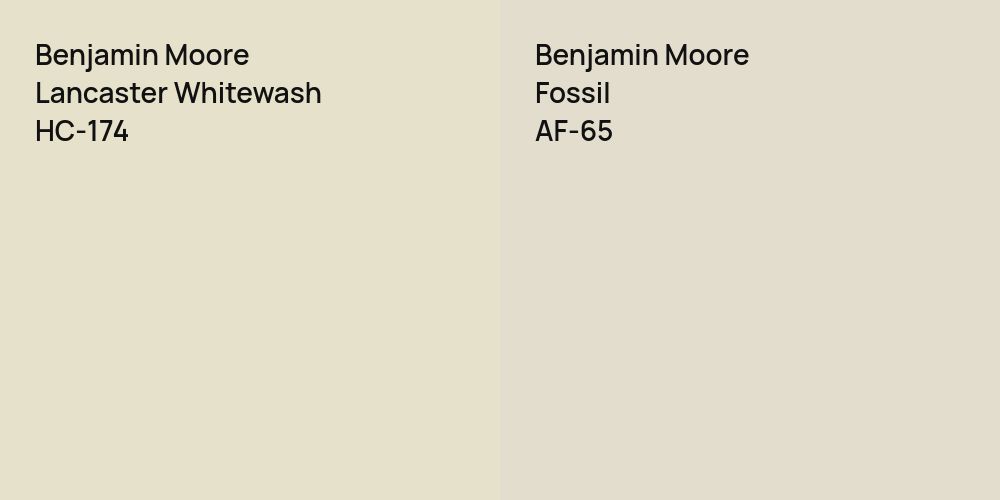 Benjamin Moore Lancaster Whitewash vs. Benjamin Moore Fossil