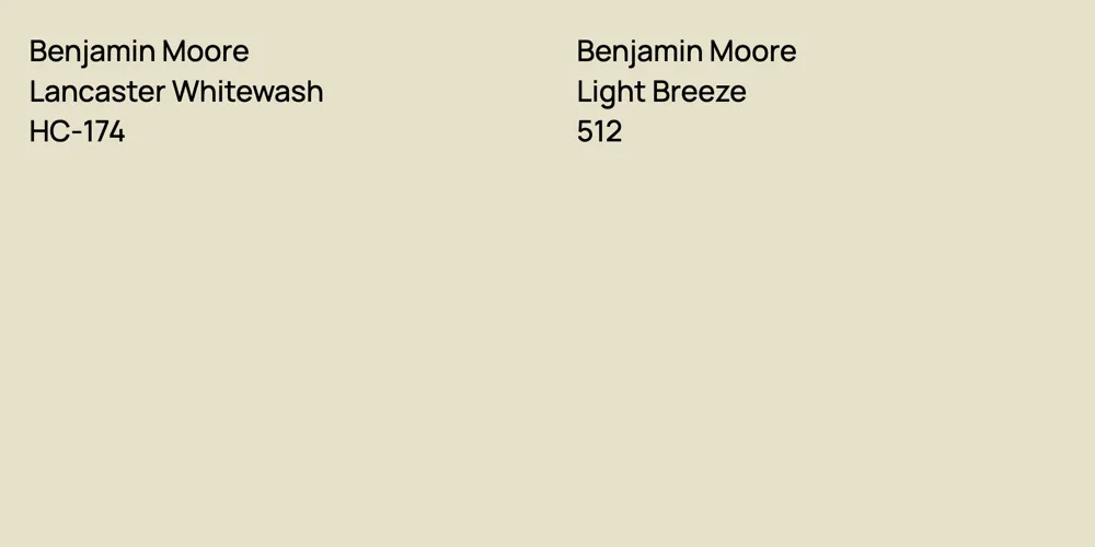 Benjamin Moore Lancaster Whitewash vs. Benjamin Moore Light Breeze