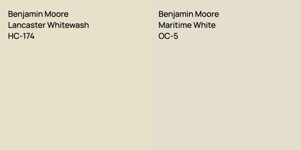 Benjamin Moore Lancaster Whitewash vs. Benjamin Moore Maritime White