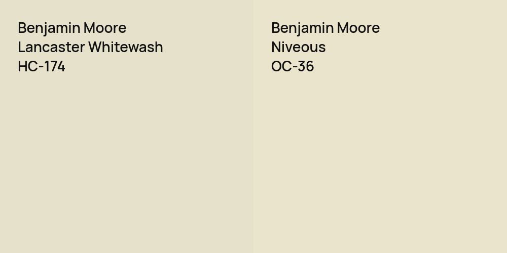 Benjamin Moore Lancaster Whitewash vs. Benjamin Moore Niveous