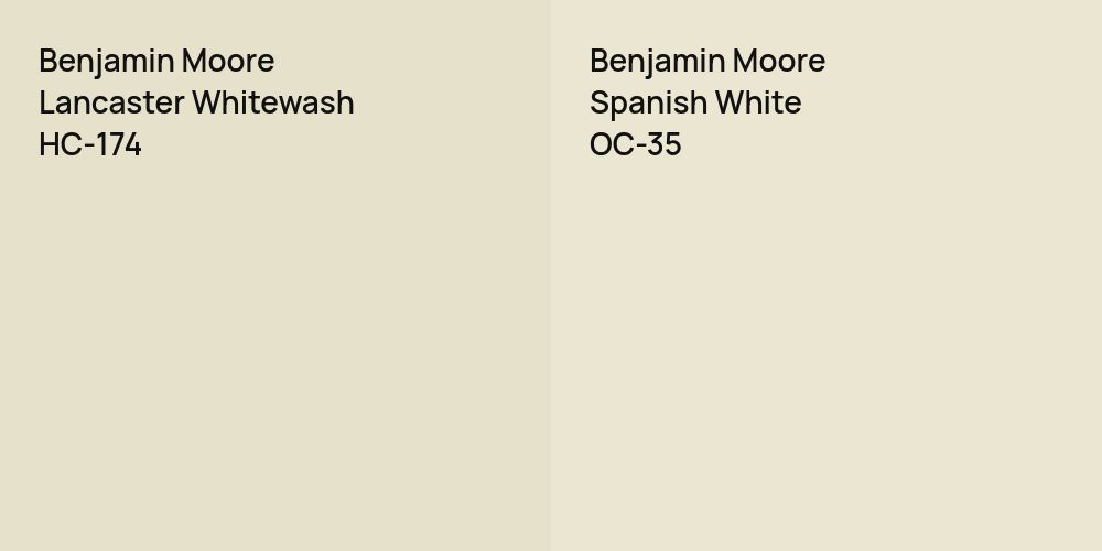 Benjamin Moore Lancaster Whitewash vs. Benjamin Moore Spanish White