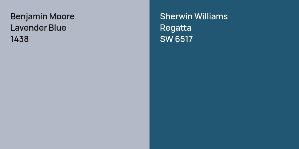 Benjamin Moore Lavender Blue vs. Sherwin Williams Regatta