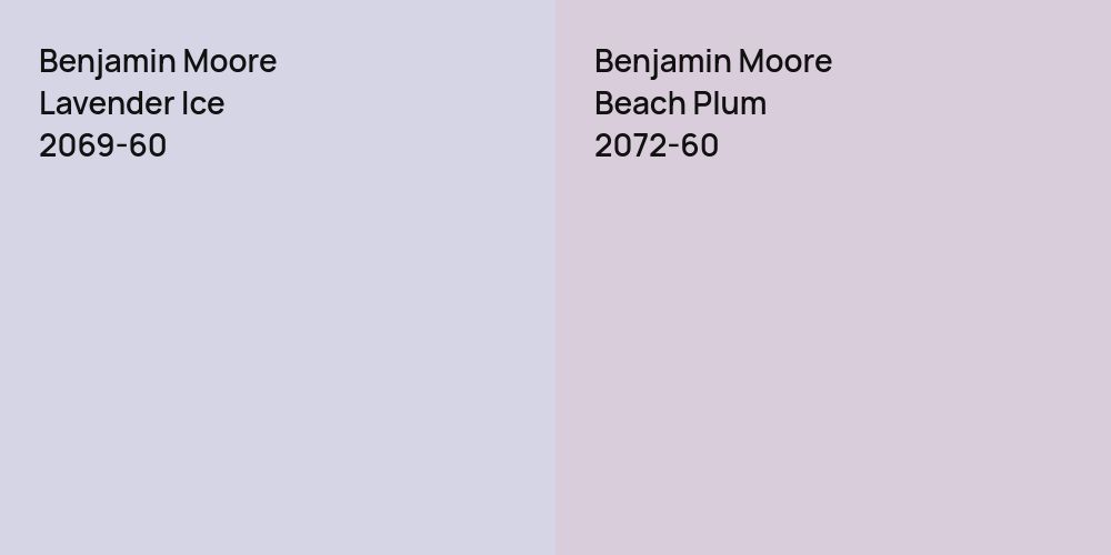 Benjamin Moore Lavender Ice vs. Benjamin Moore Beach Plum