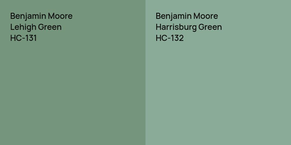 Benjamin Moore Lehigh Green vs. Benjamin Moore Harrisburg Green