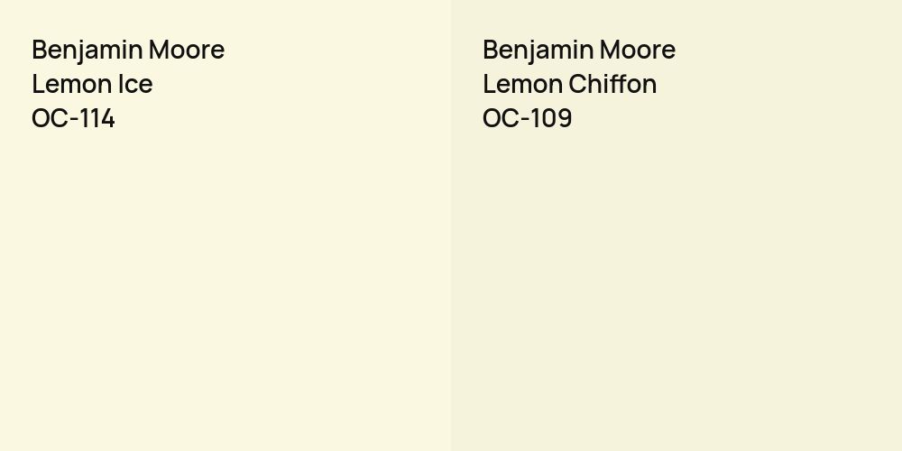 Benjamin Moore Lemon Ice vs. Benjamin Moore Lemon Chiffon