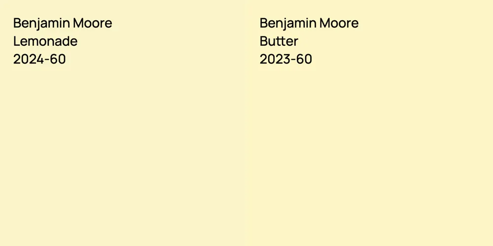 Benjamin Moore Lemonade vs. Benjamin Moore Butter