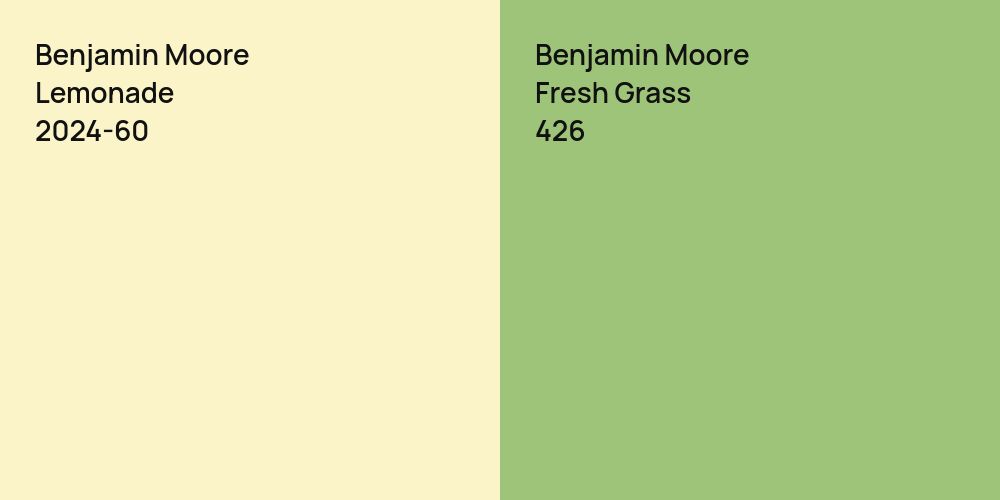 Benjamin Moore Lemonade vs. Benjamin Moore Fresh Grass