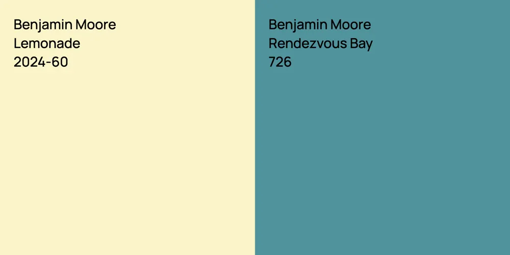 Benjamin Moore Lemonade vs. Benjamin Moore Rendezvous Bay