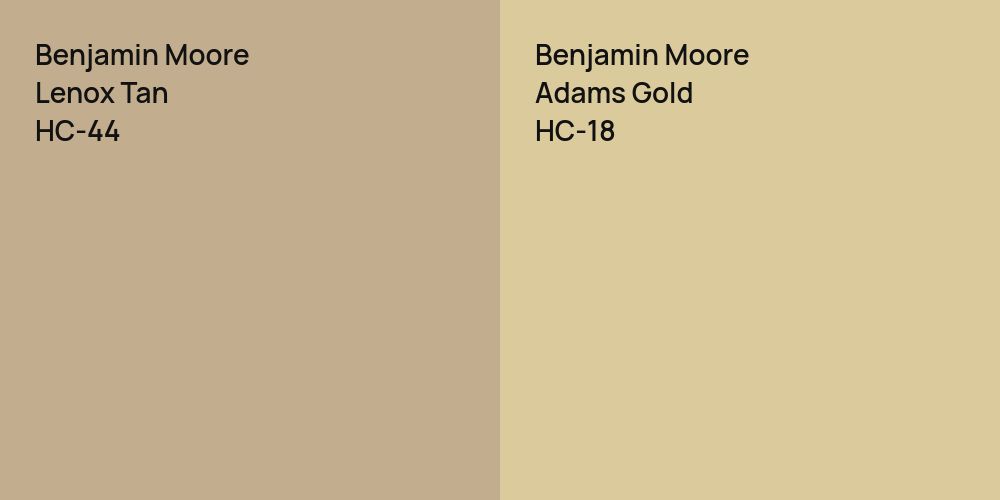 Benjamin Moore Lenox Tan vs. Benjamin Moore Adams Gold