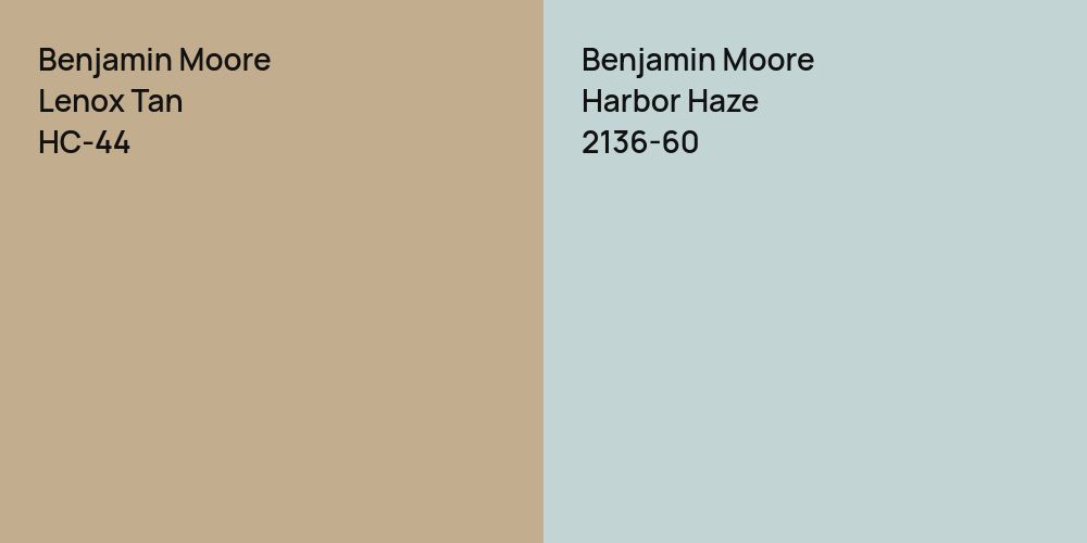 Benjamin Moore Lenox Tan vs. Benjamin Moore Harbor Haze