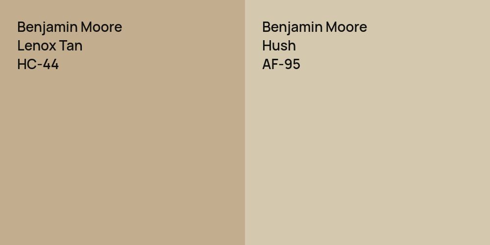 Benjamin Moore Lenox Tan vs. Benjamin Moore Hush