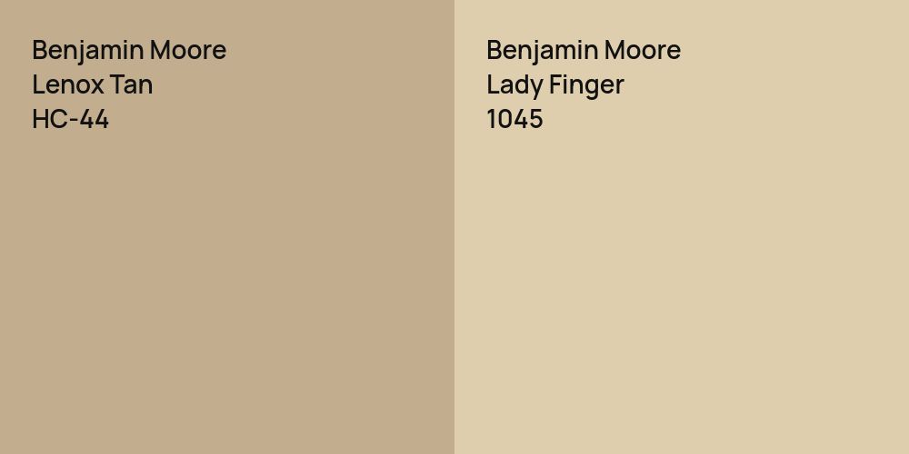 Benjamin Moore Lenox Tan vs. Benjamin Moore Lady Finger