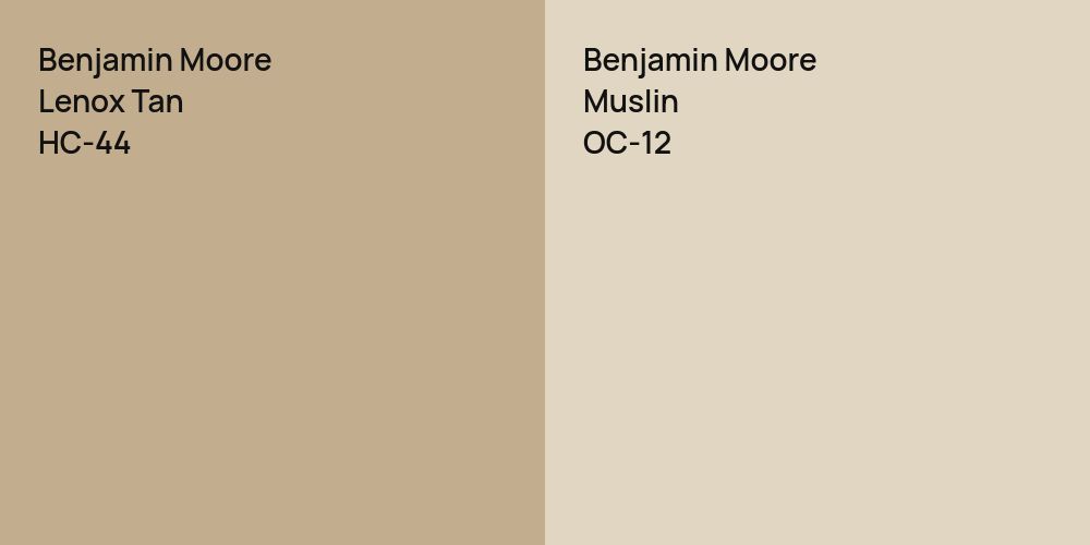 Benjamin Moore Lenox Tan vs. Benjamin Moore Muslin